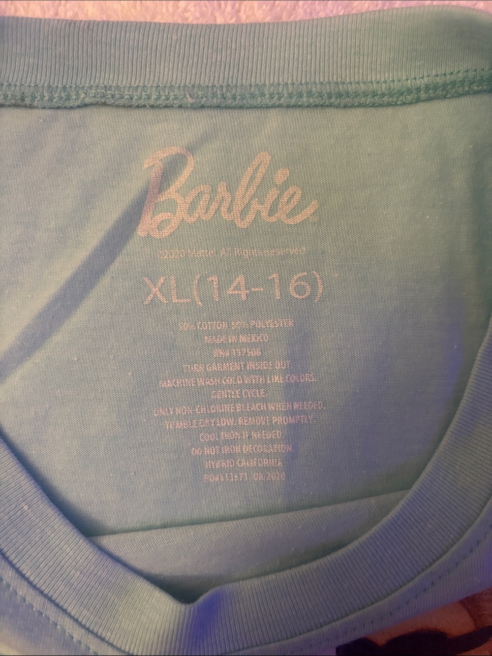 Barbie Light Blue 'Living The Dream' Graphic Long Sleeve Tee. XL(14-16) - Picture 3 of 4